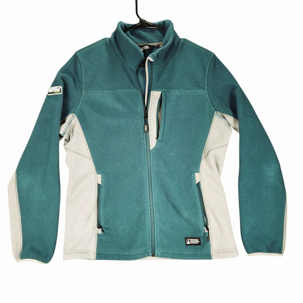EMS Eastern Mountain Sports Fleece Jacket sz M Men Ascent Series Teal Full Zip
